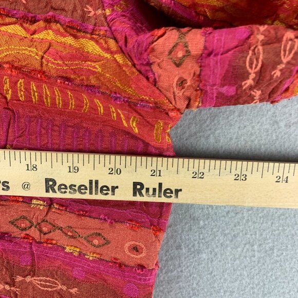 Orvis Womens Blazer Jacket Medium Red Orange Button Textured Polyester Casual - Picture 12 of 13